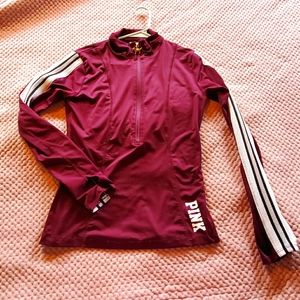 Vs pink athletic zip up maroon